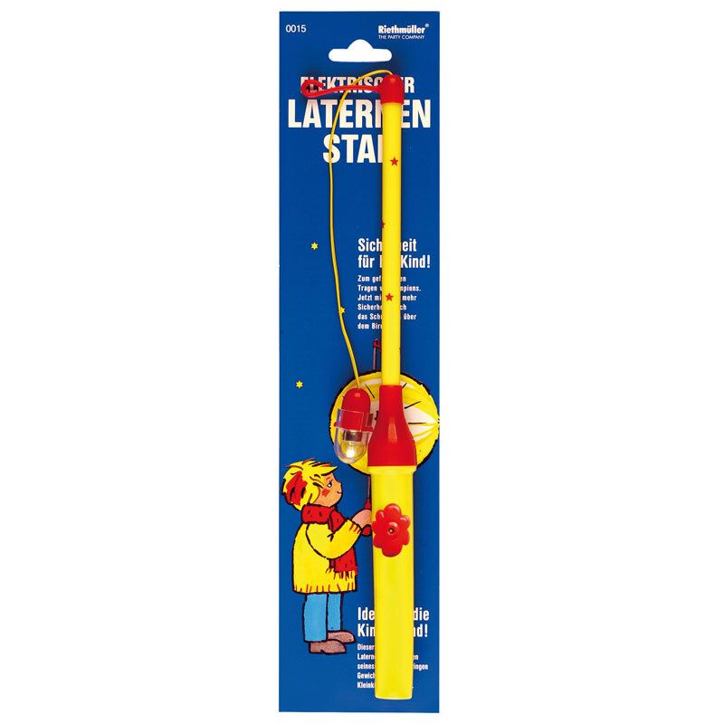Laternenstab elektrisch mit Sternen gelb-rot 30cm