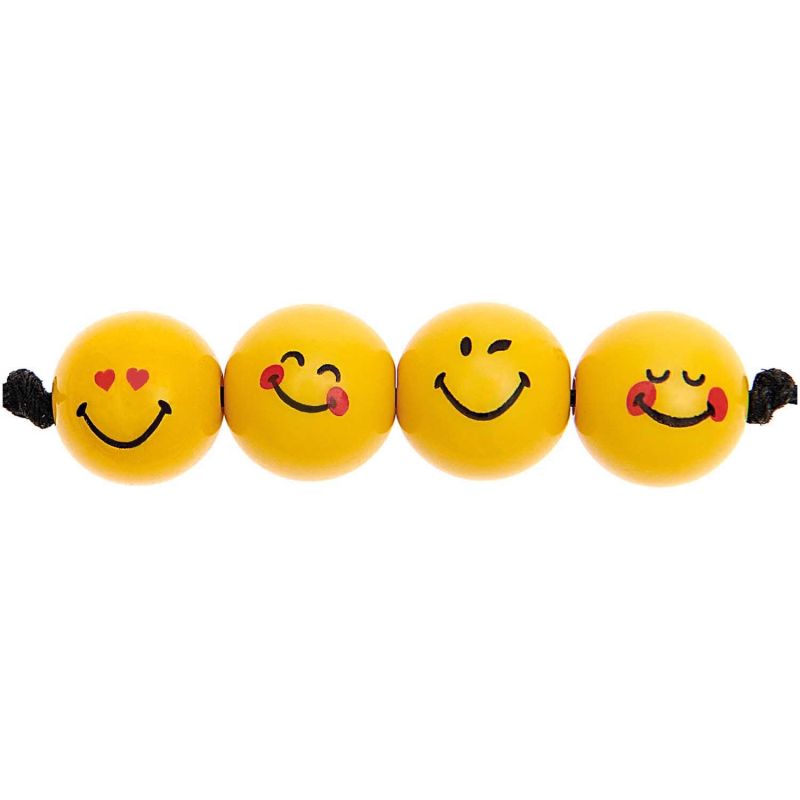 Rico Design Smiley Perlen Expressions rund gelb 10mm 21 Stück
