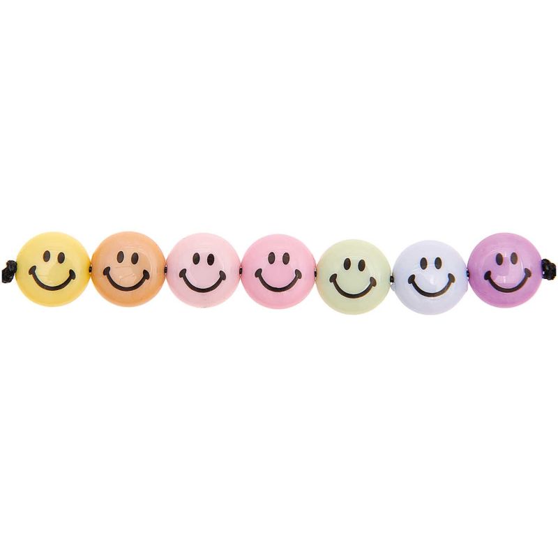 Rico Design Smiley Perlen linsenförmig rainbow pastel 11,5x5mm 35 Stück