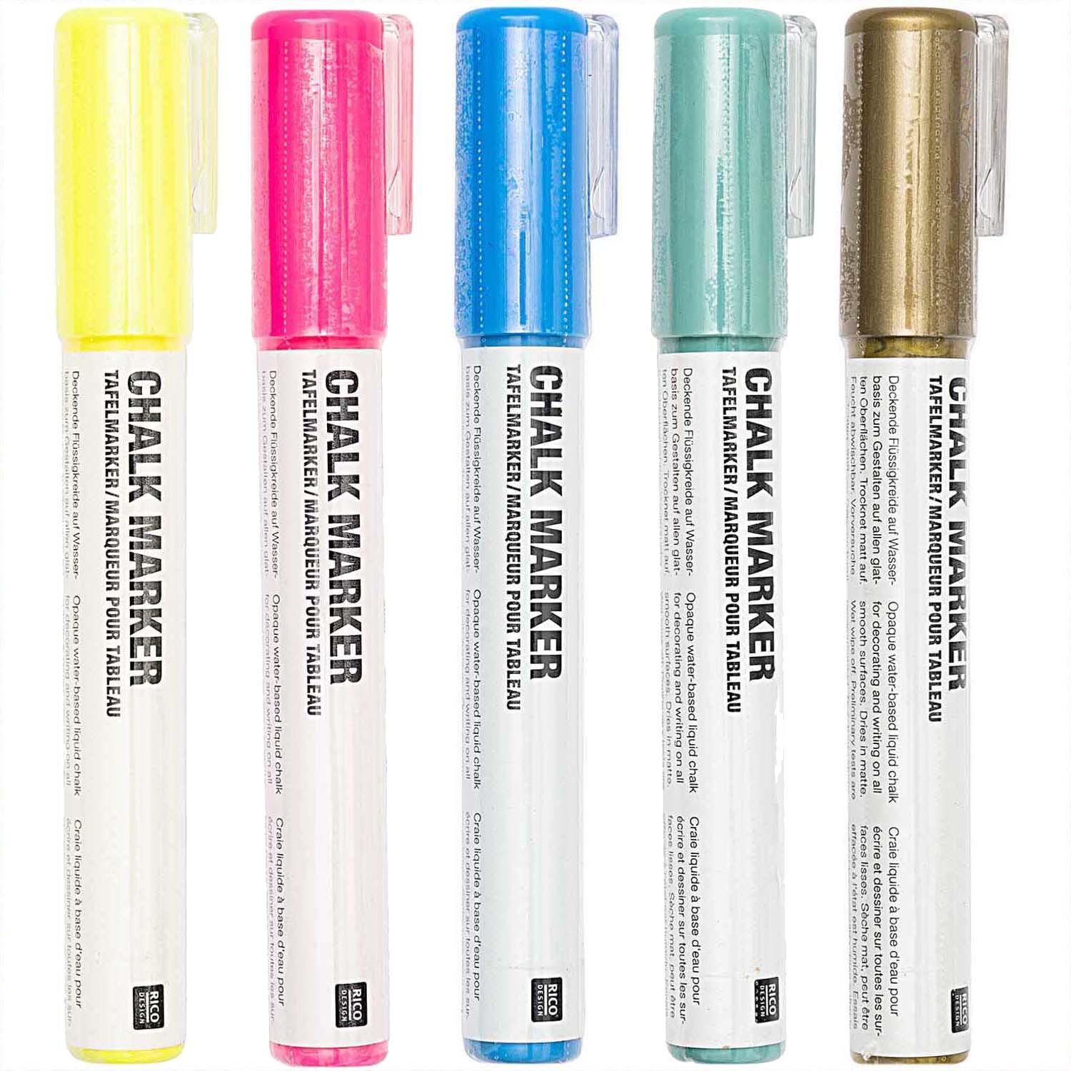 Flüssigkreide Marker Stift Premium Chalkpen Textilstift Kreidestift Weiß 