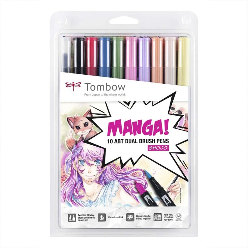 Tombow ABT Brush Pen Set Manga Shojo 10teilig