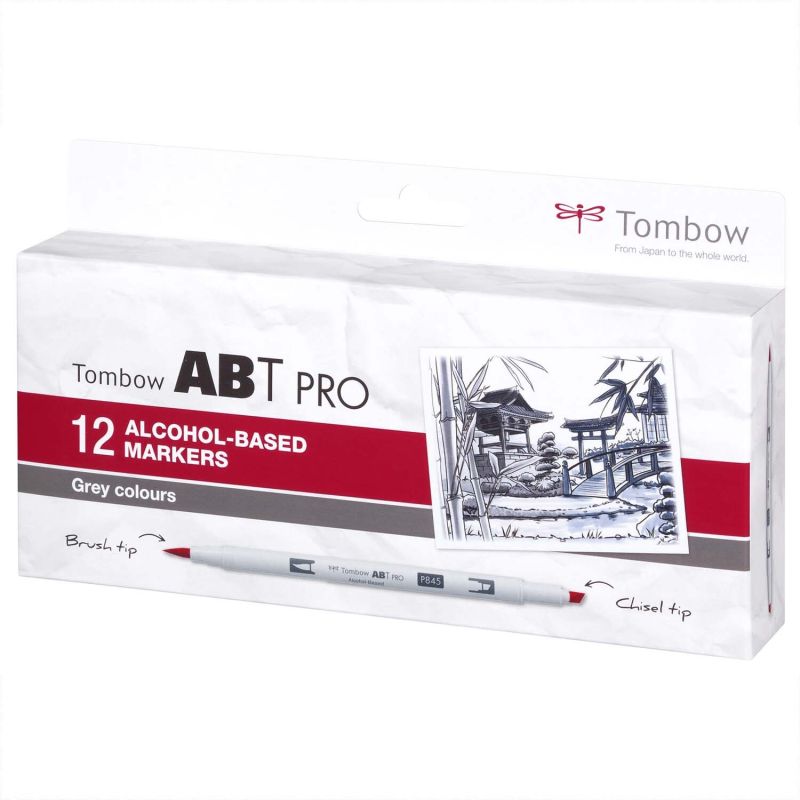 Tombow ABT PRO Grey Colours Alkoholbasierte Marker 12teilig
