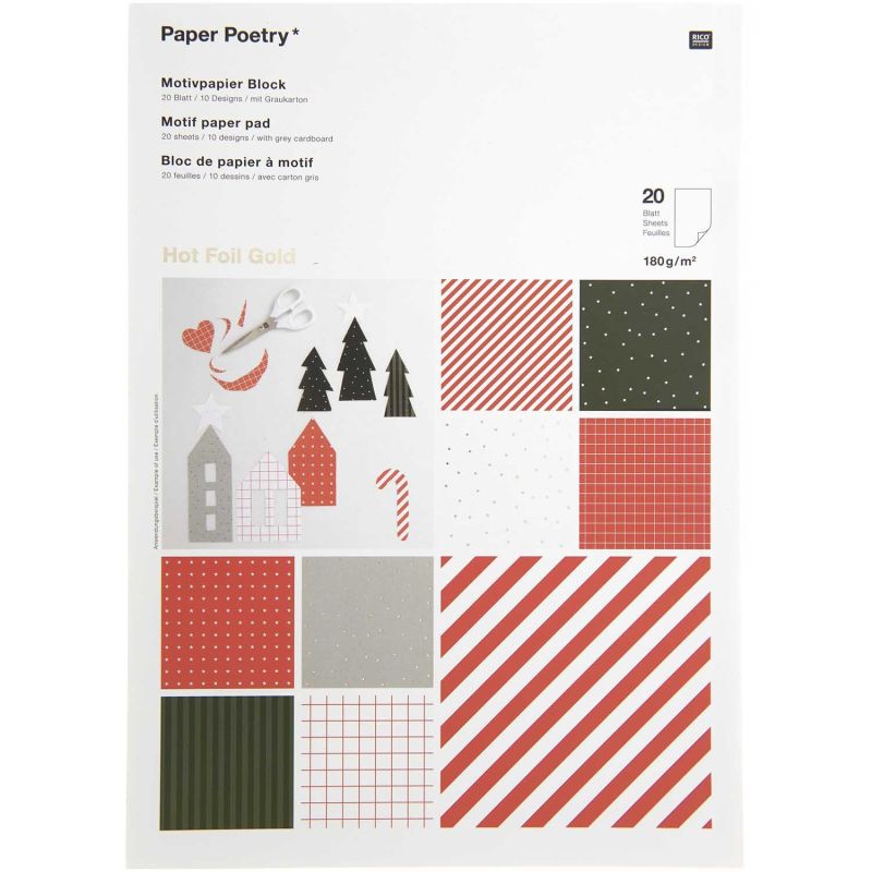 Paper Poetry Motivpapierblock I love Christmas classic 30 Blatt