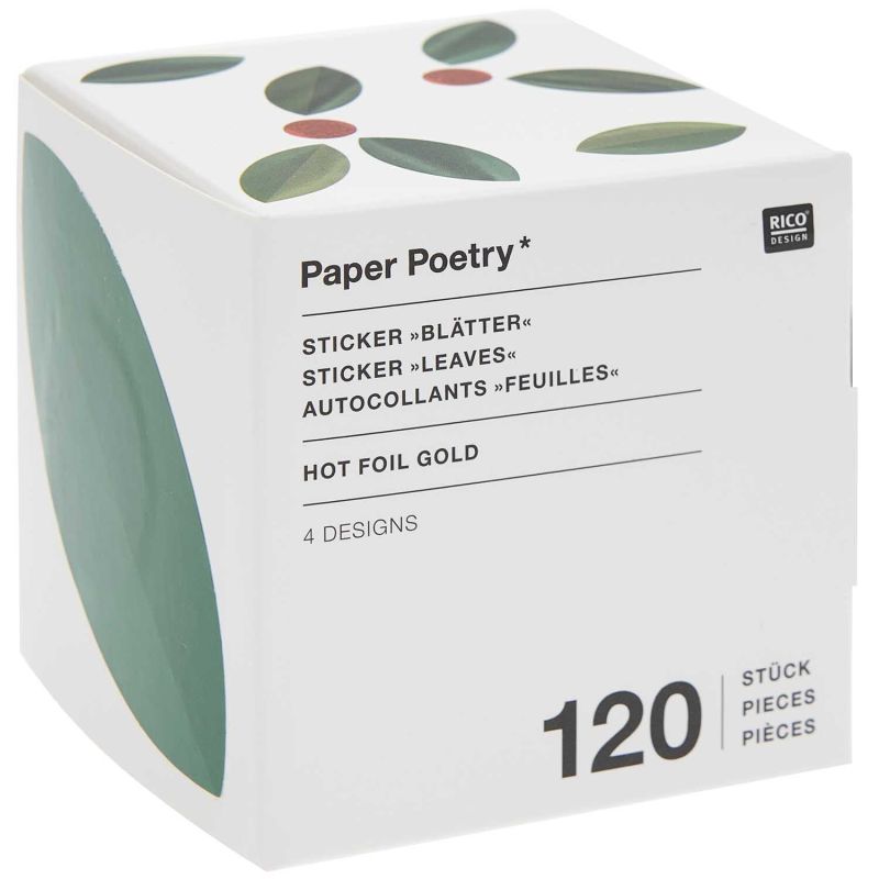 Paper Poetry Sticker Blätter 5,5cm 120 Stück auf der Rolle
