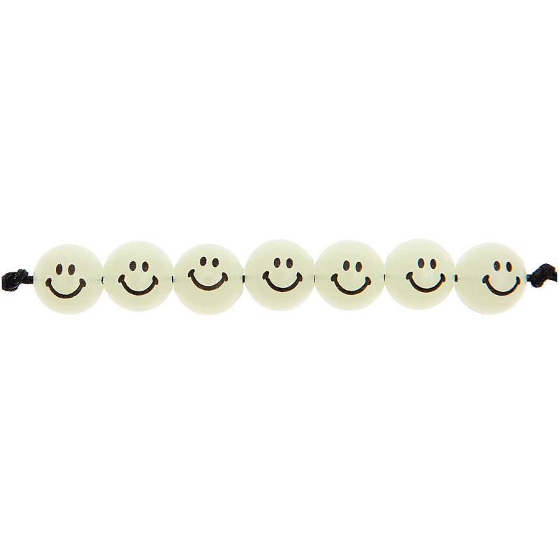 Rico Design Smiley Perlen rund Glow-in-the-Dark 10mm 21 Stück