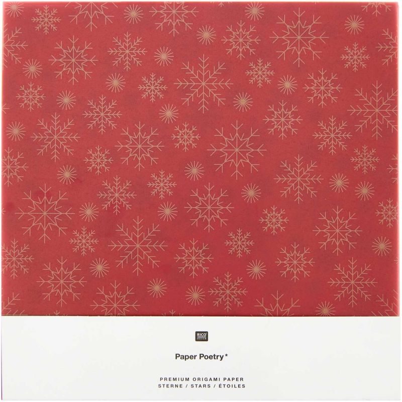 Paper Poetry Origami Transparentpapier Schneeflocken rot 32 Blatt