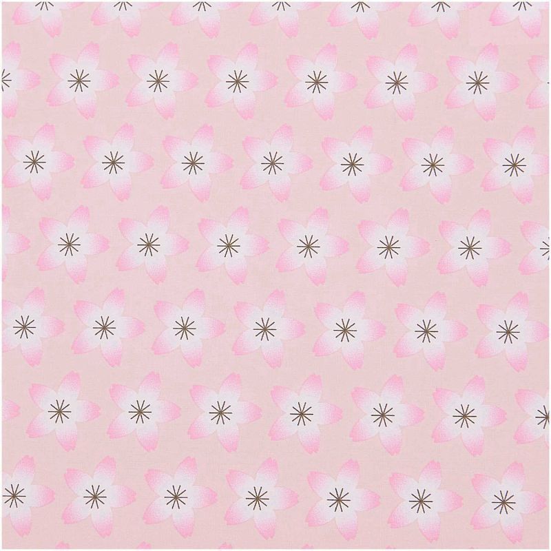 Rico Design Stoffabschnitt Baumwoll-Popelin rosa Kirschblüten 50x140cm