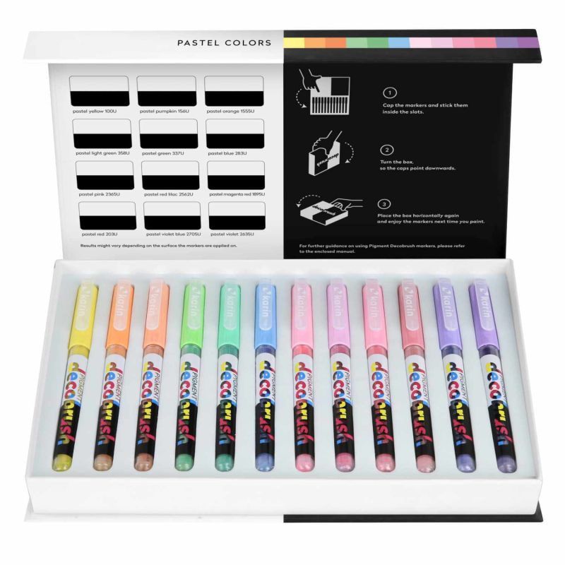 karin PIGMENT Deco Brush Marker Pastel Colors Set 12 Farben