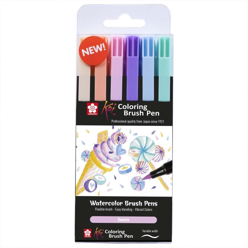 Koi Coloring Brush Pens Sweets 6teilig