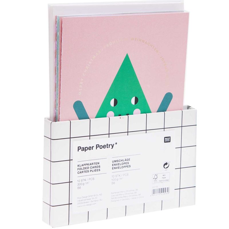 Paper Poetry Kartenset Merry Christmas B6 20-teilig