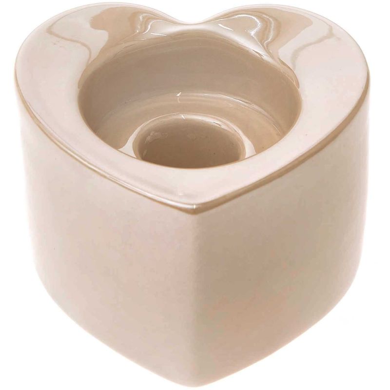 Ohhh! Lovely! Keramik Kerzen- & Teelichthalter Herz creme 8x7,7x5,2cm