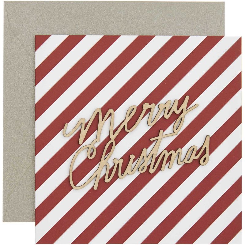 Paper Poetry Grußkartenset Merry Christmas Rot-Weiß 14x14cm