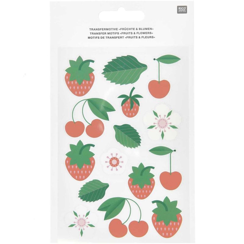 Rico Design Transfermotiv Früchte & Blumen 10 Stück