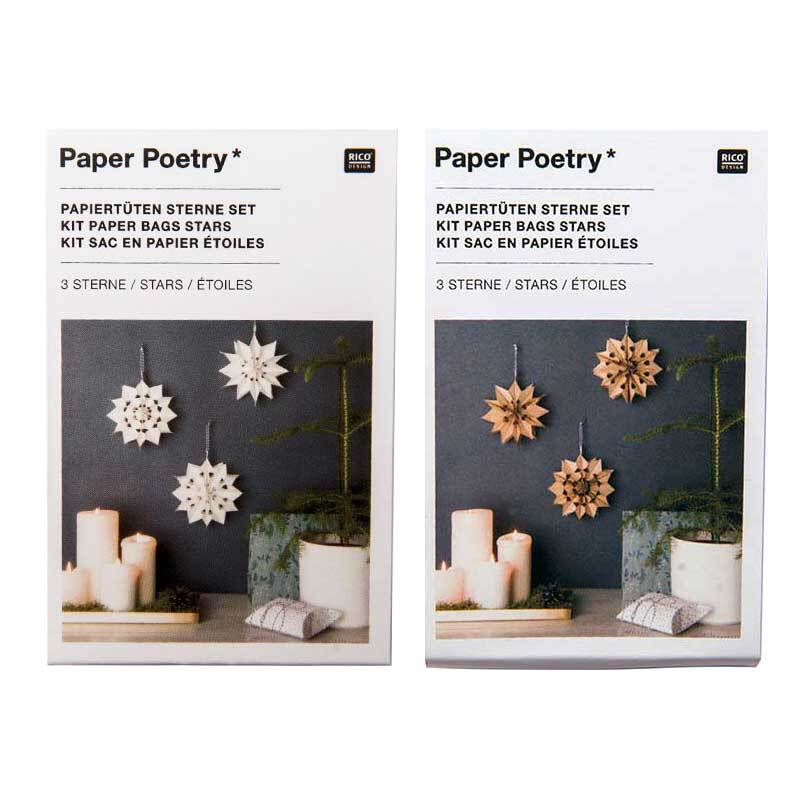 Paper Poetry Bastelset Papiertüten-Sterne klein