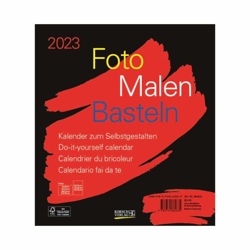 Korsch Verlag Kalender 2023 schwarz 21,5x24cm