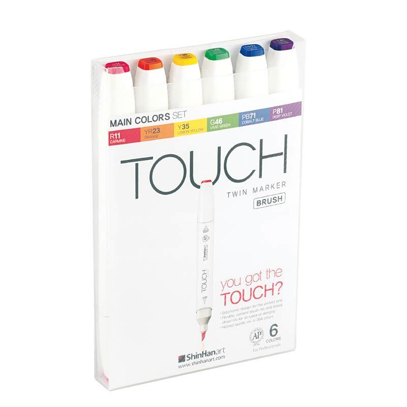 TOUCH Twin Brush Marker Main Colors 6teilig