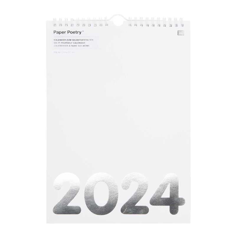 Paper Poetry Kalender 2024 DIN A4 weiß