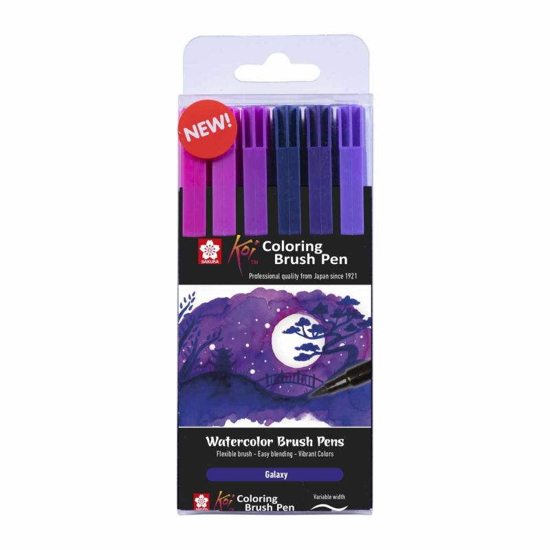 Koi Coloring Brush Pens Galaxy 6teilig