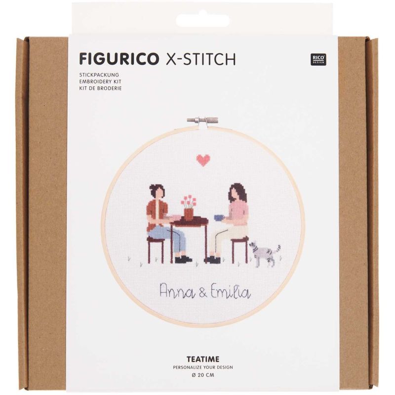 Rico Design Figurico Stickpackung Teatime 20cm