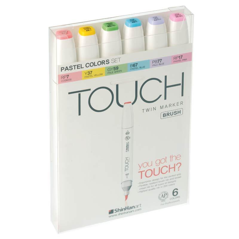 TOUCH Twin Brush Marker Pastel Colors 6er Set