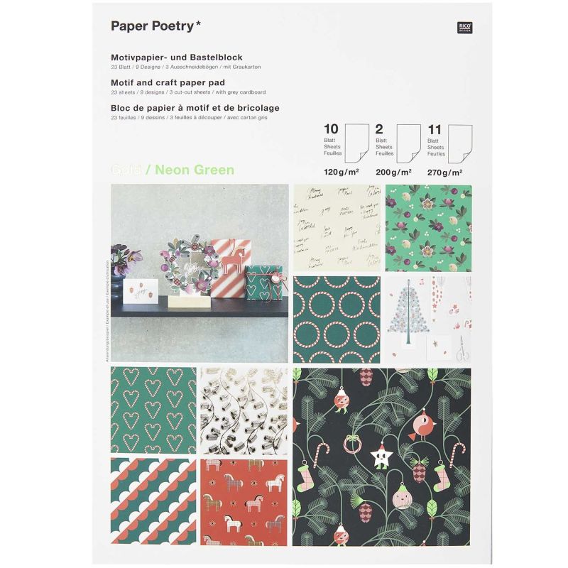 Paper Poetry Motivpapierblock Christmas Rocks! 24 Blatt