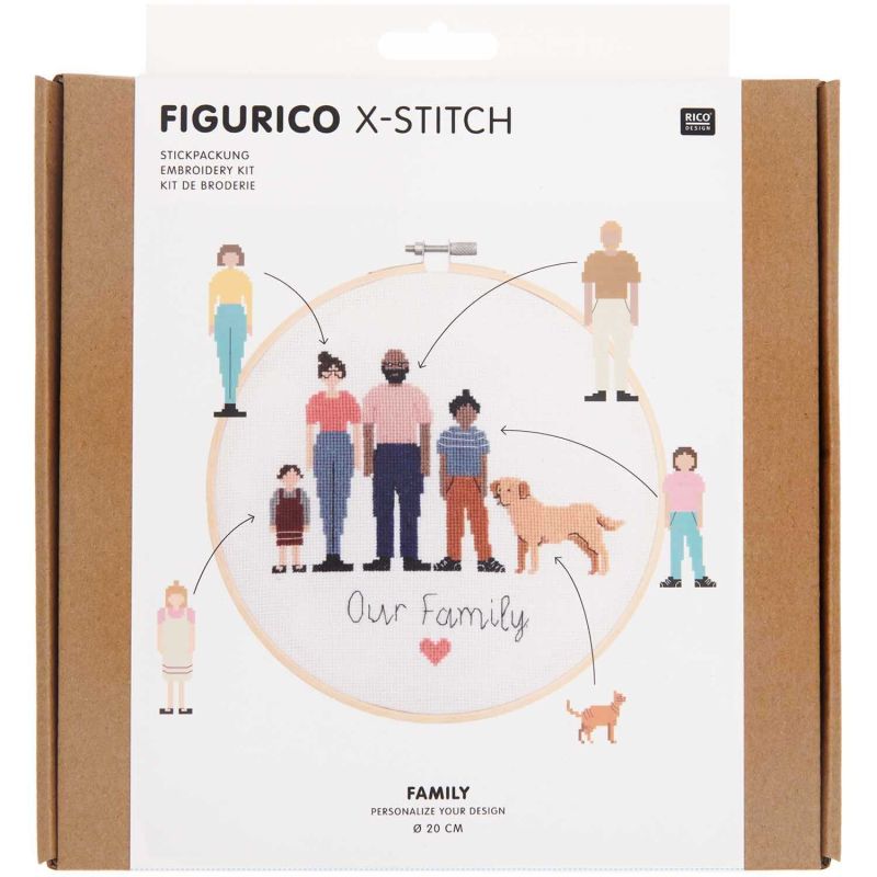 Rico Design Figurico Stickpackung Family 20cm