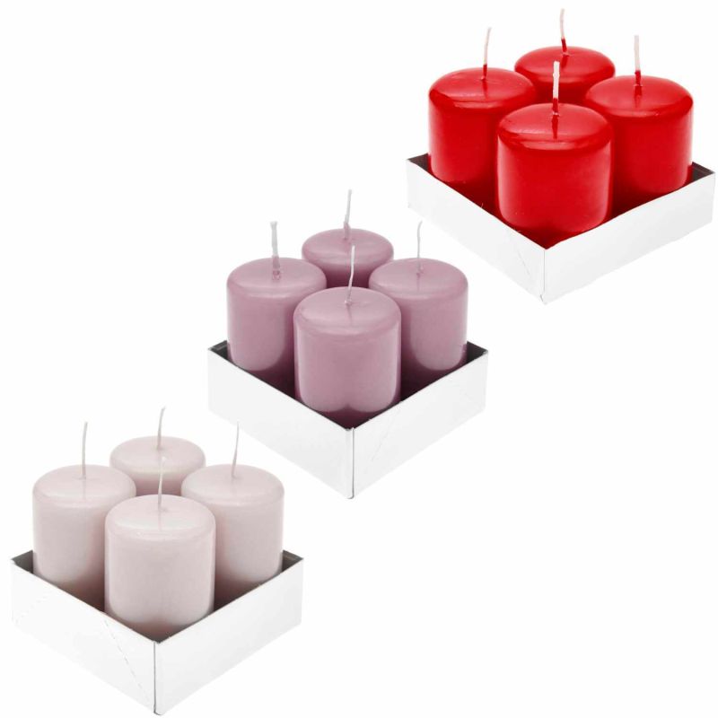 Kopschitz Flachkopfstumpen-Kerzen Set 8x5cm 4 Stück