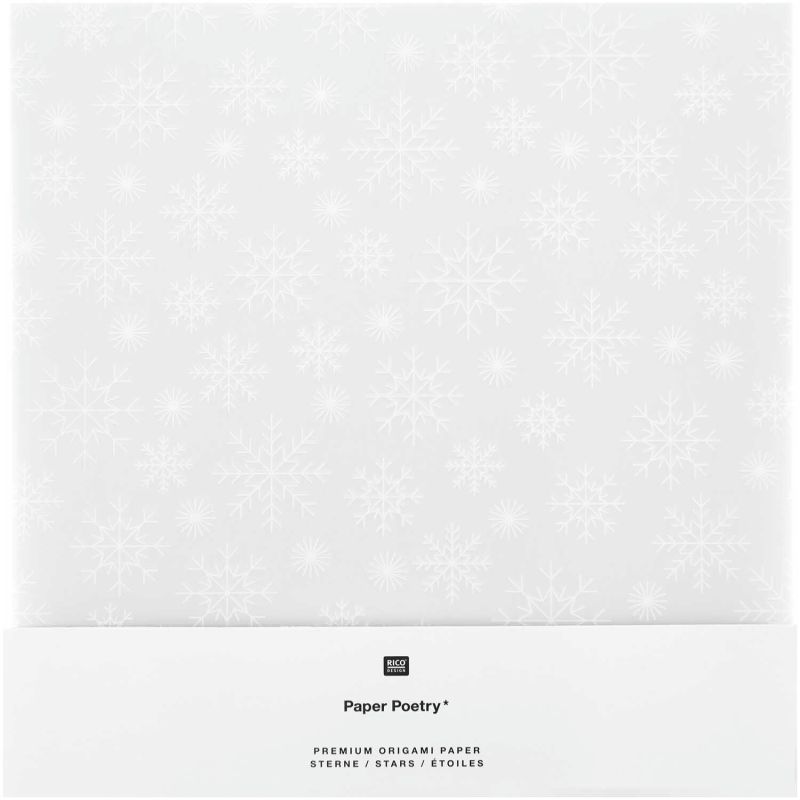Paper Poetry Origami Transparentpapier Schneeflocken weiß 32 Blatt