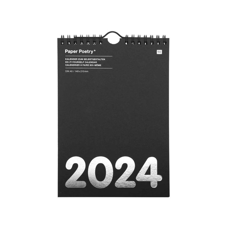 Paper Poetry Kalender 2024 schwarz DIN A5