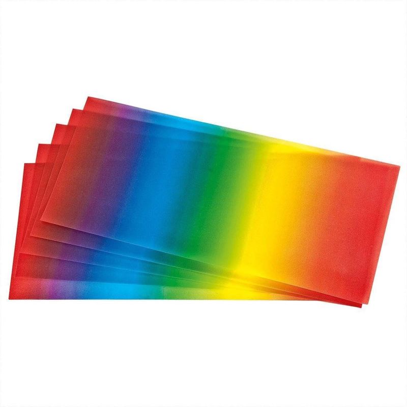 folia Laternenzuschnitte Transparentpapier Regenbogen 22x51cm 25 Bogen